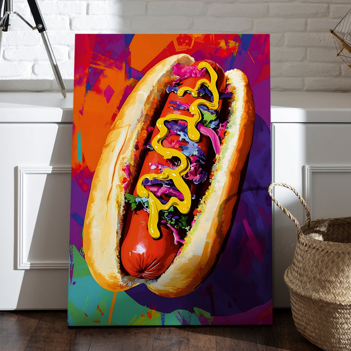 Mustard Mayhem Wall Art Painting, HD Canvas Print, Framed, Ready to Hang. (POMWA270)