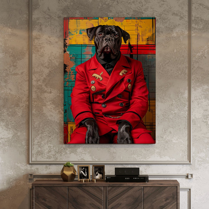 The Canine Commander Wall Art Painting, HD Canvas Print, Framed, Ready to Hang. (POMWA121)