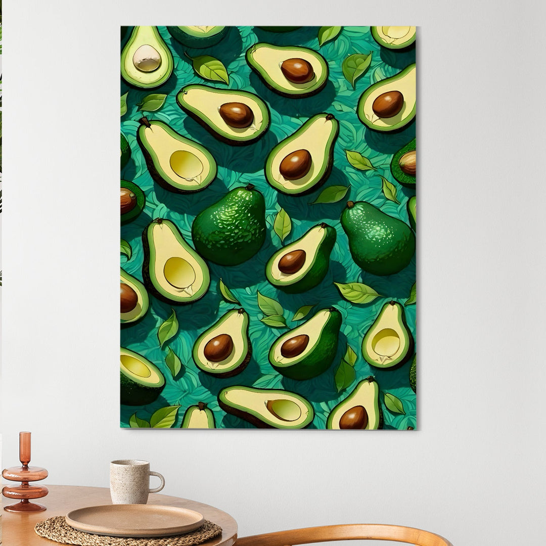 Avocado Love – Vibrant Kitchen Wall Art, HD Canvas Print, Framed, Ready to Hang. (POMWA328)