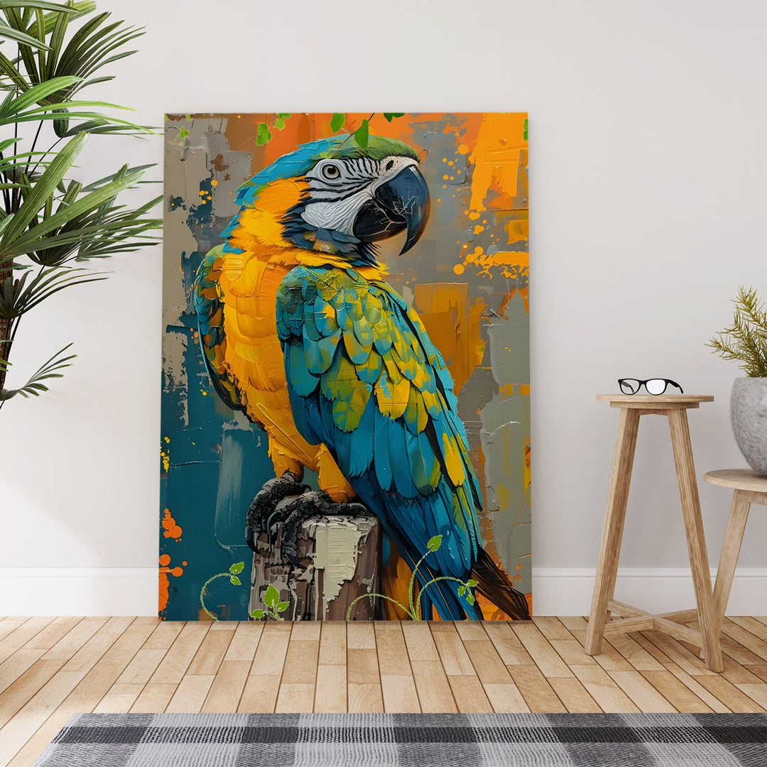 Perched in Paradise Wall Art Painting, HD Canvas Print, Framed, Ready to Hang. (ABMWA127)
