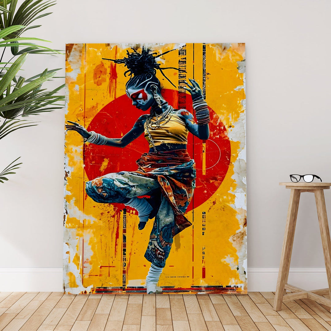 Tribal Grace Wall Art Painting, HD Canvas Print, Framed, Ready to Hang. (POMWA243)