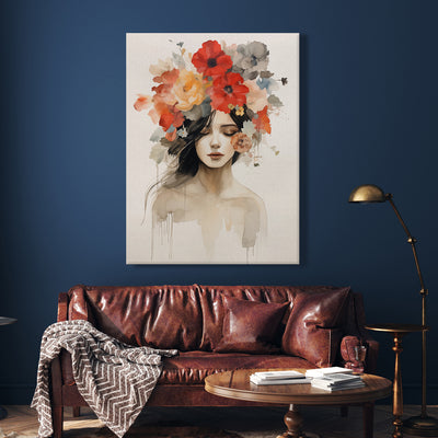 Boho Chic Floral Vintage Style Canvas Wall Art Painting