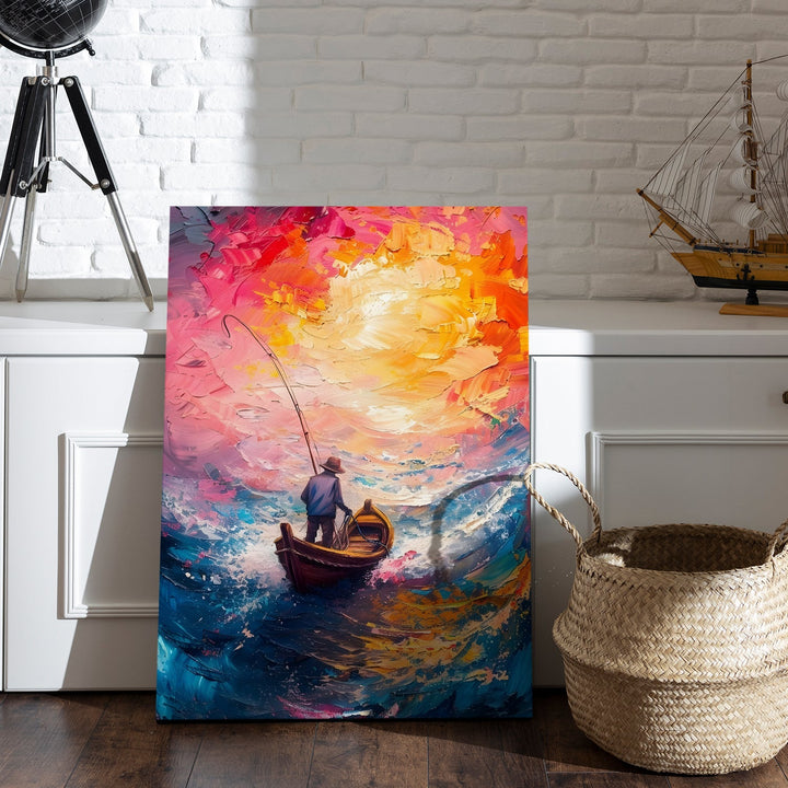 Sunlit Sail Wall Art Painting, HD Canvas Print, Framed, Ready to Hang. (ABMWA89)