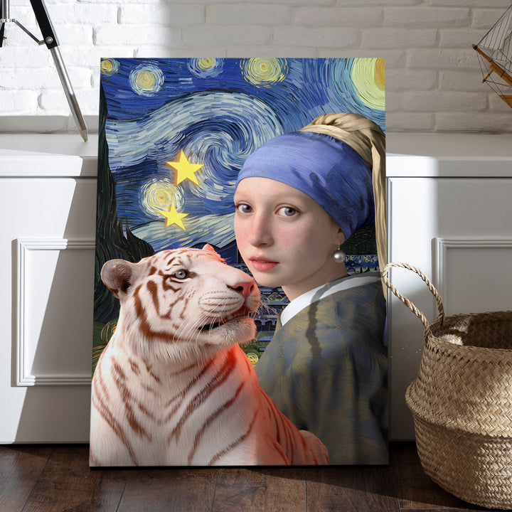 A Starry Bond Wall Art Painting, HD Canvas Print, Framed, Ready to Hang. (POMWA171)
