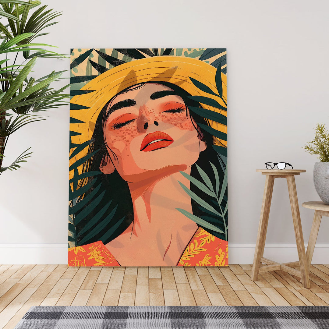 Boho and Chic Art Canvas Gallery Wrap Painting | Eclectic Modern Art Theme (BOWA23)
