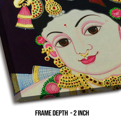 Indian Ethnic Tanjore Wall Art Large Size Canvas Painting For Home Decor Ready To Hang Art