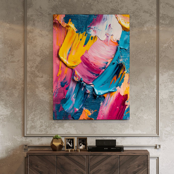 Energetic Strokes Wall Art Painting, HD Canvas Print, Framed, Ready to Hang. (ABMWA80)