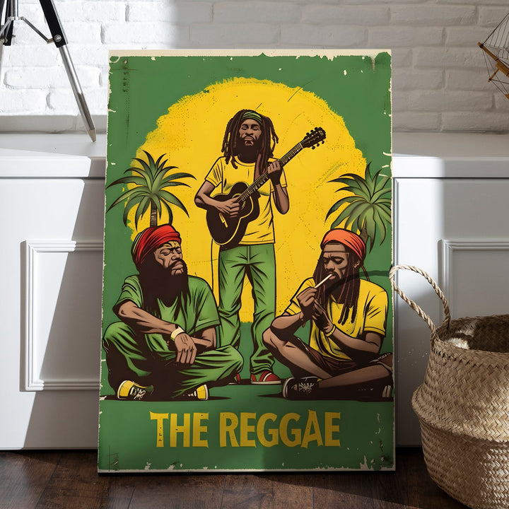 The Reggae Vibe – Retro Poster Style Wall Art, HD Canvas Print, Framed, Ready to Hang. (POMWA333)