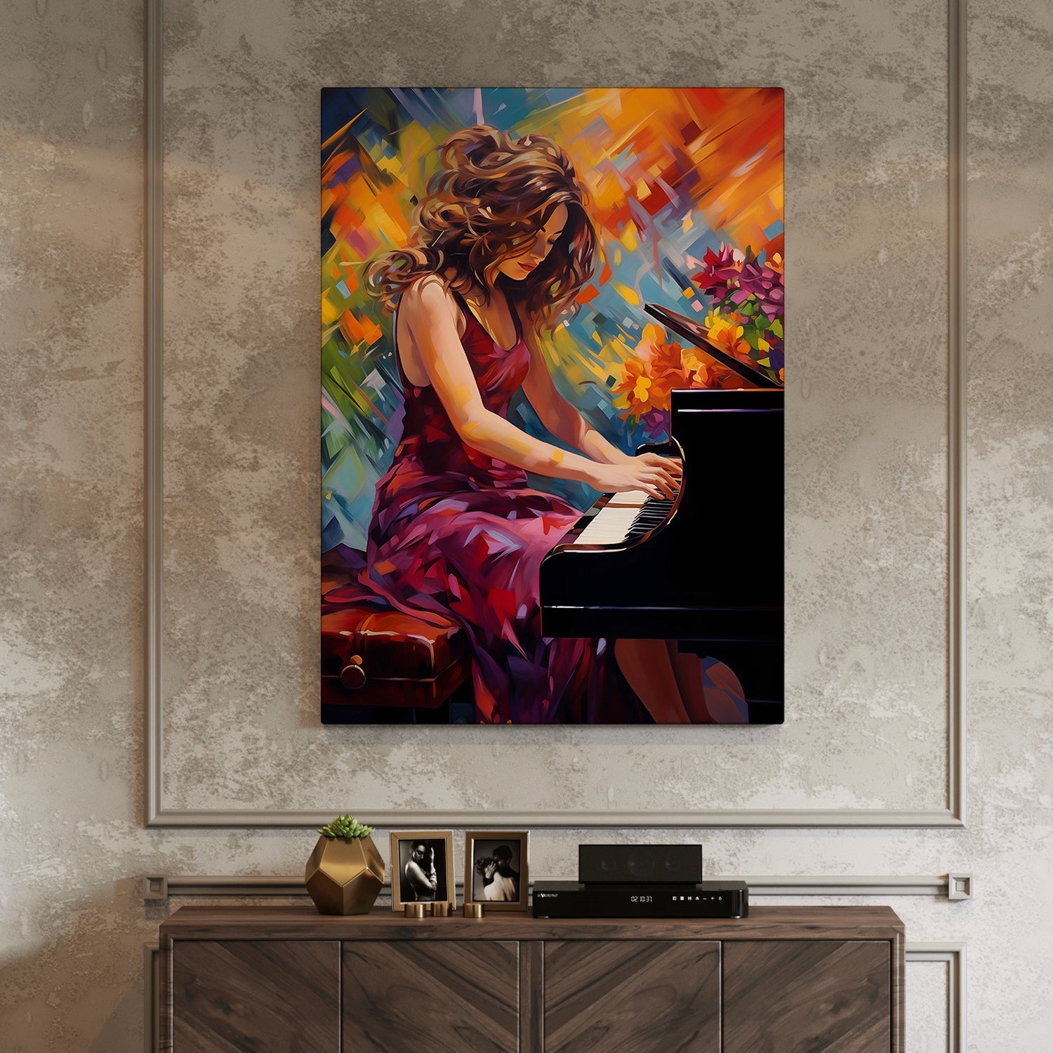 Melodic Whispers Wall Art Painting, HD Canvas Print, Framed, Ready