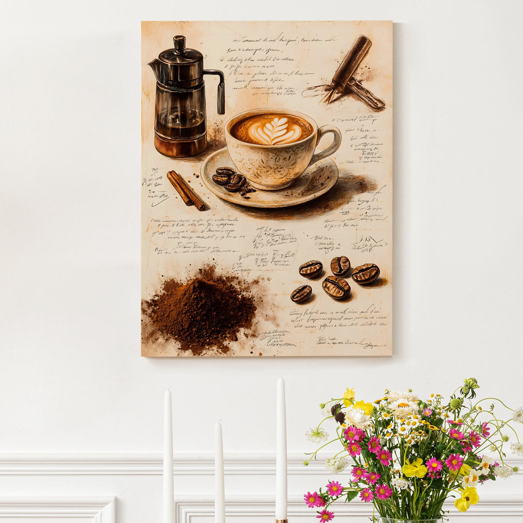 Brewing Perfection Wall Art Painting, HD Canvas Print, Framed, Ready to Hang. (KTCWA63)