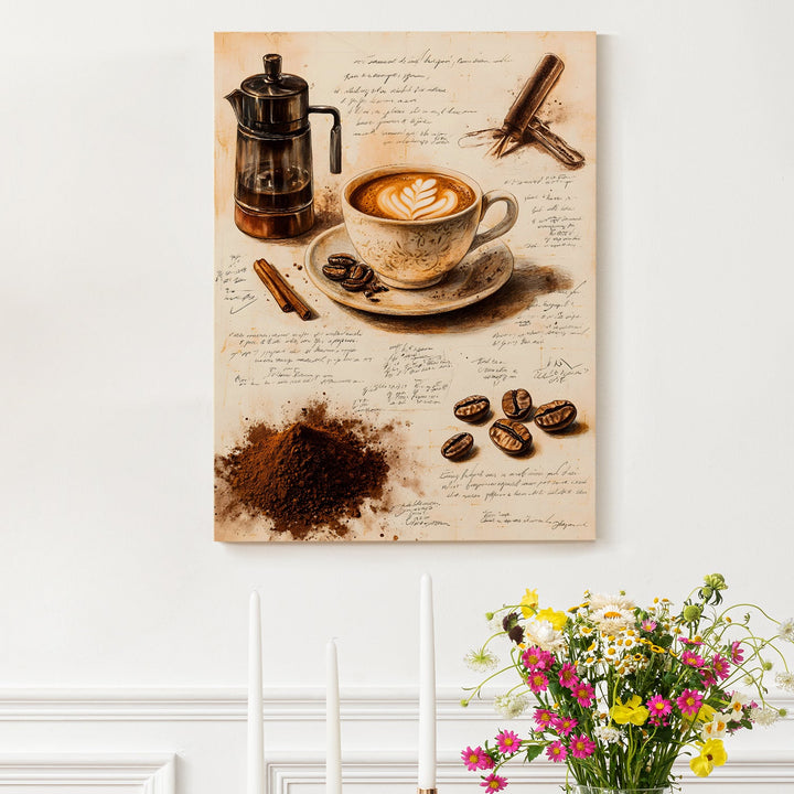 Brewing Perfection Wall Art Painting, HD Canvas Print, Framed, Ready to Hang. (KTCWA63)