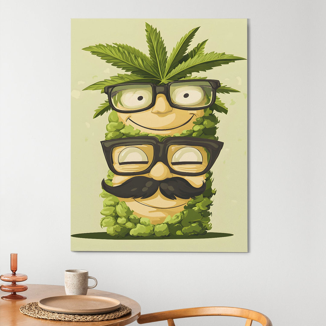 Glasses & Greenery Wall Art Painting, HD Canvas Print, Framed, Ready to Hang. (KTCWA68)