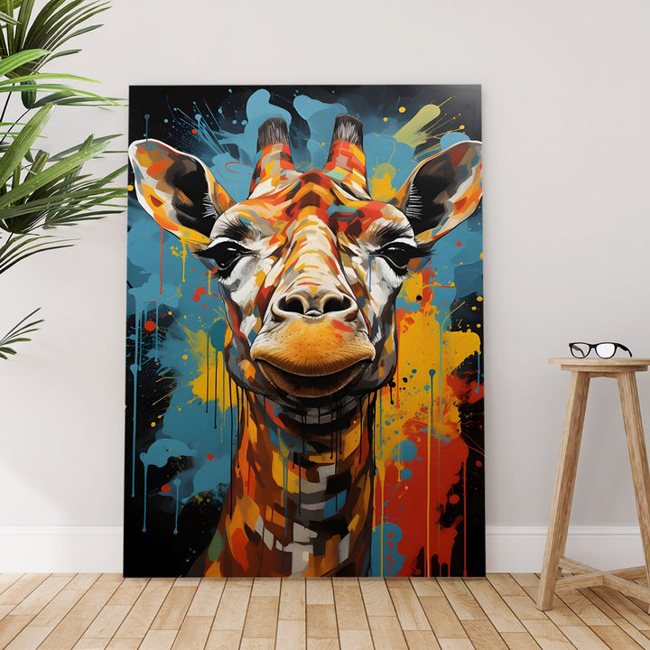 Splashes of Safari Wall Art Painting, HD Canvas Print, Framed, Ready to Hang. (POMWA256)