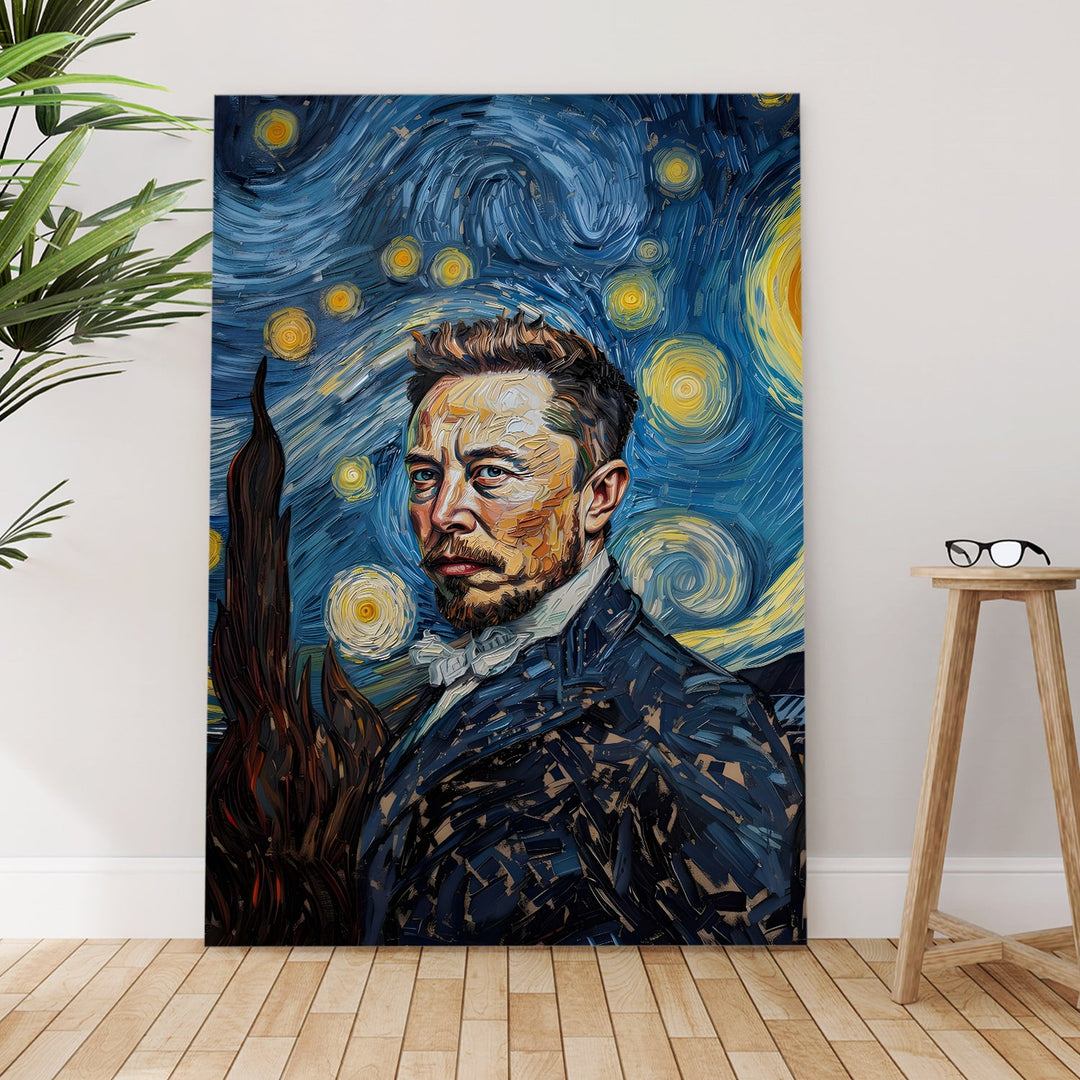 Starry Visionary Wall Art Painting, HD Canvas Print, Framed, Ready to Hang. (POMWA296)