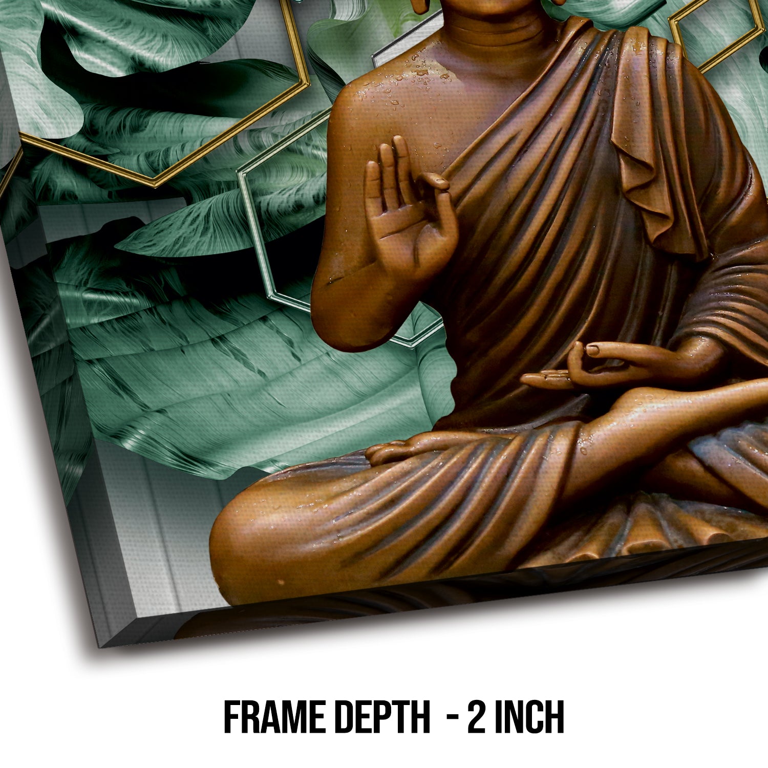 Lord Buddha Vastu 5 Panel Wall Art Serenity and Enlightenment Paper Plane Design