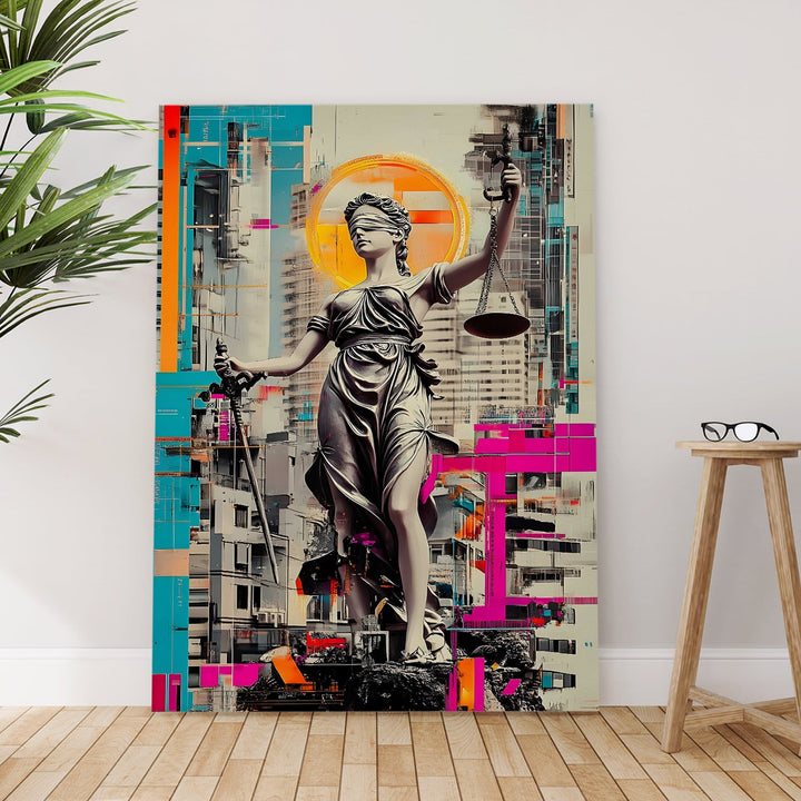 Neo Justicia Wall Art Painting, HD Canvas Print, Framed, Ready to Hang. (POMWA244)