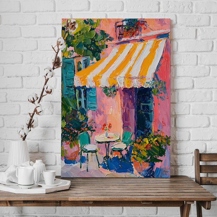 Vibrant Patio Escape Wall Art Painting, HD Canvas Print, Framed, Ready to Hang. (POMWA60)