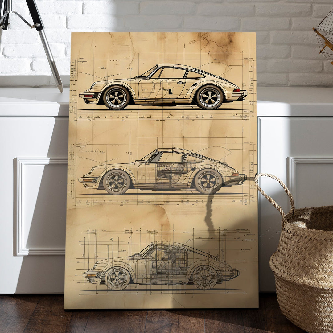 Blueprint Perfection Wall Art Painting, HD Canvas Print, Framed, Ready to Hang. (POMWA223)