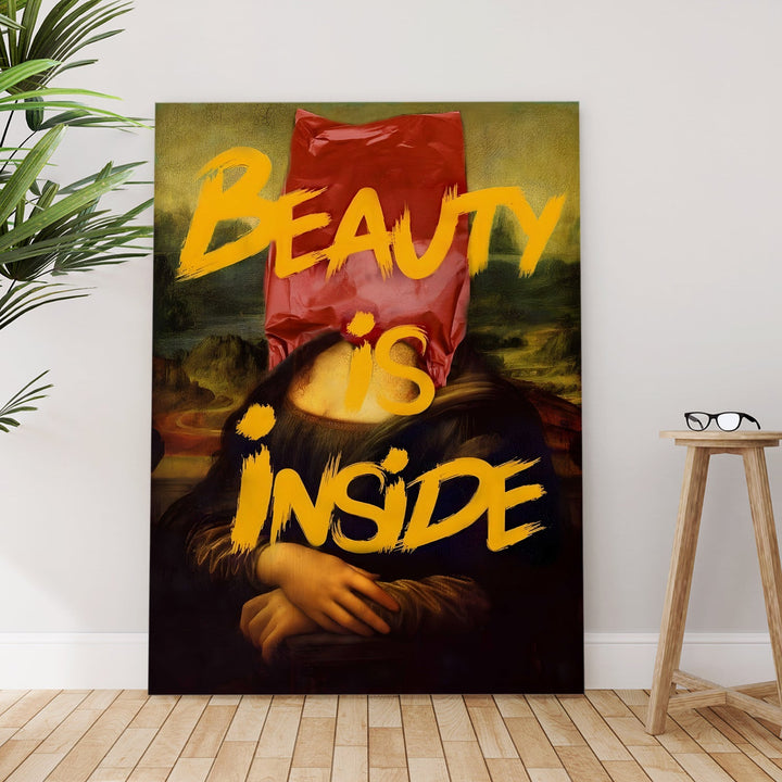 The Graffiti Mona Wall Art Painting, HD Canvas Print, Framed, Ready to Hang. (POMWA266)