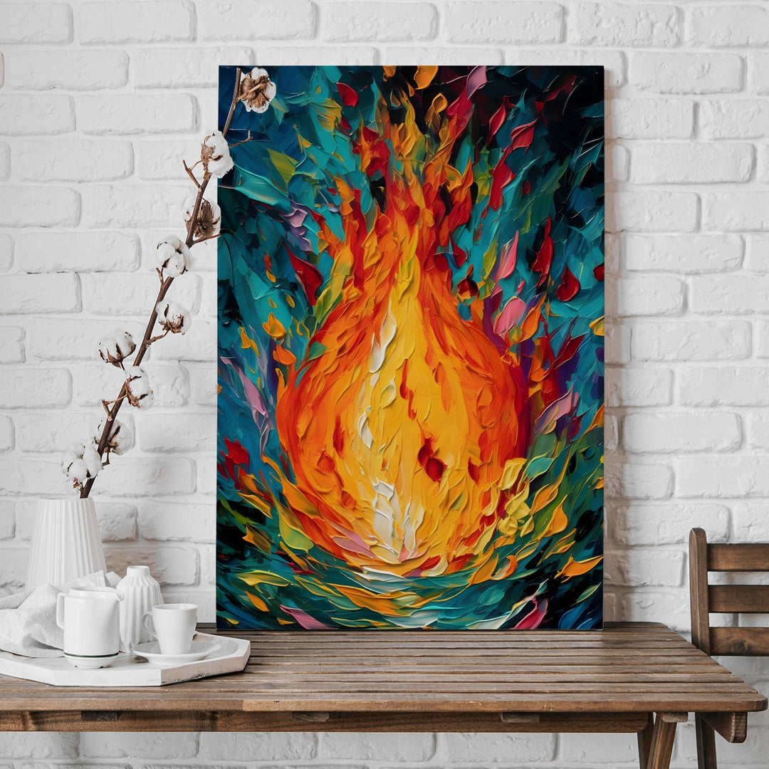 Eternal Flame Wall Art Painting, HD Canvas Print, Framed, Ready to Hang. (AMWA72)