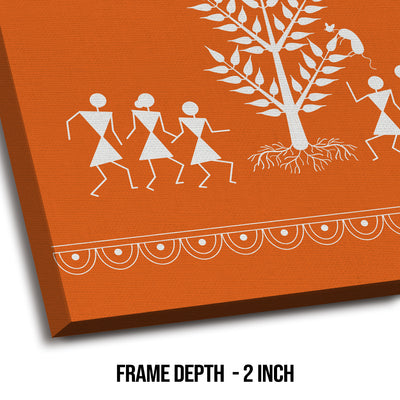 Ethnic Indian Warli Wall Art Canvas Painting For Home Decor Ready To Hang Art