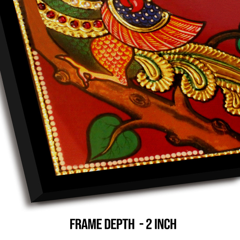 Ethnic Tanjore Wall Art Canvas Painting For Home Decoration