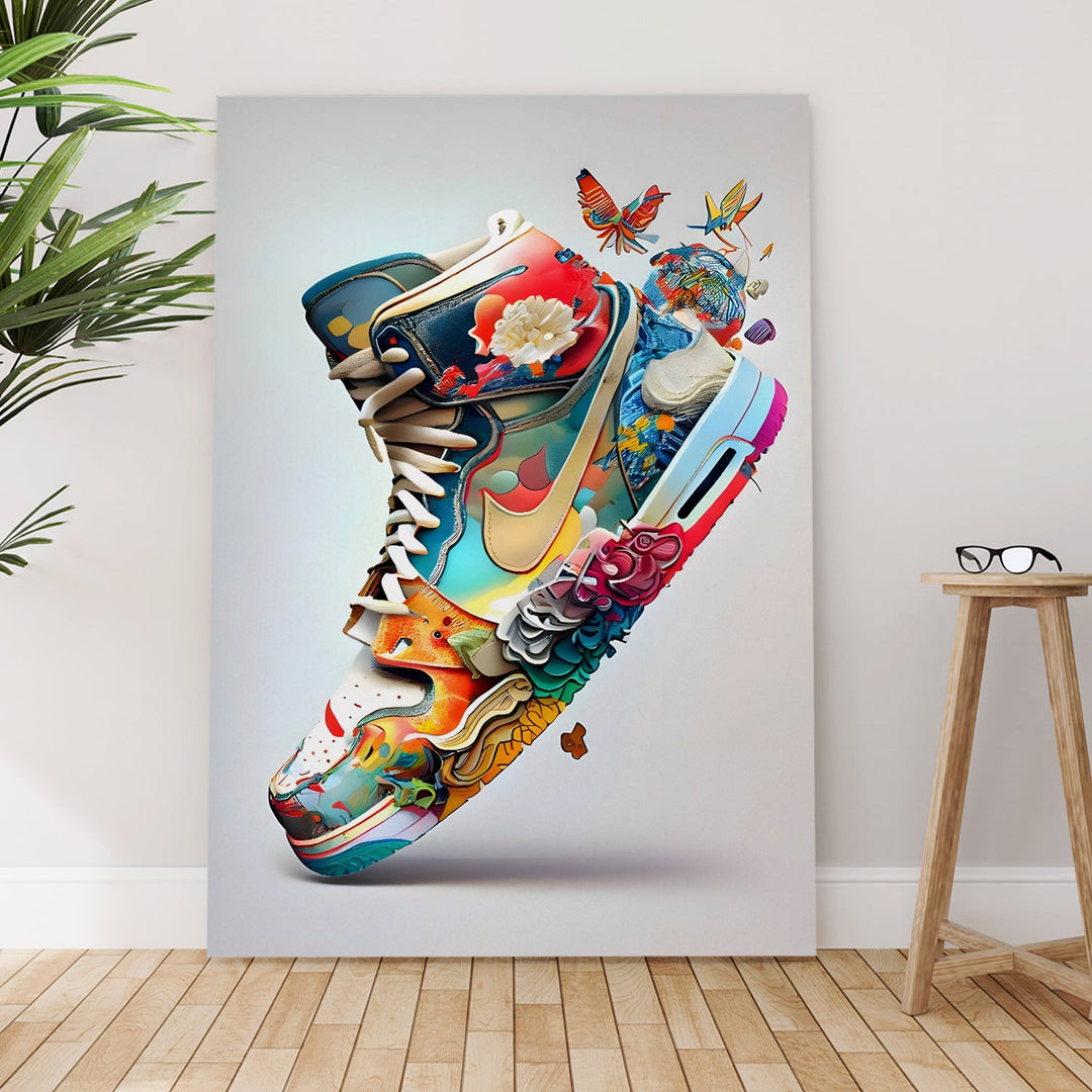 Urban Bloom Runner Wall Art Painting, HD Canvas Print, Framed, Ready to Hang. (POMWA305)