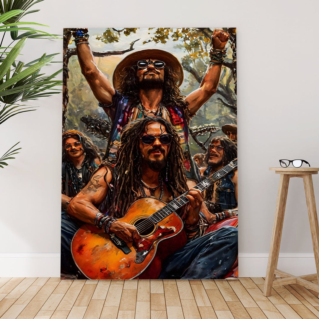 Harmonic Rebellion Wall Art Painting, HD Canvas Print, Framed, Ready to Hang. (POMWA298)