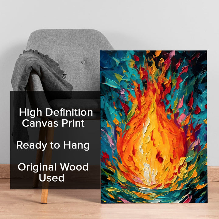 Eternal Flame Wall Art Painting, HD Canvas Print, Framed, Ready to Hang. (AMWA72)