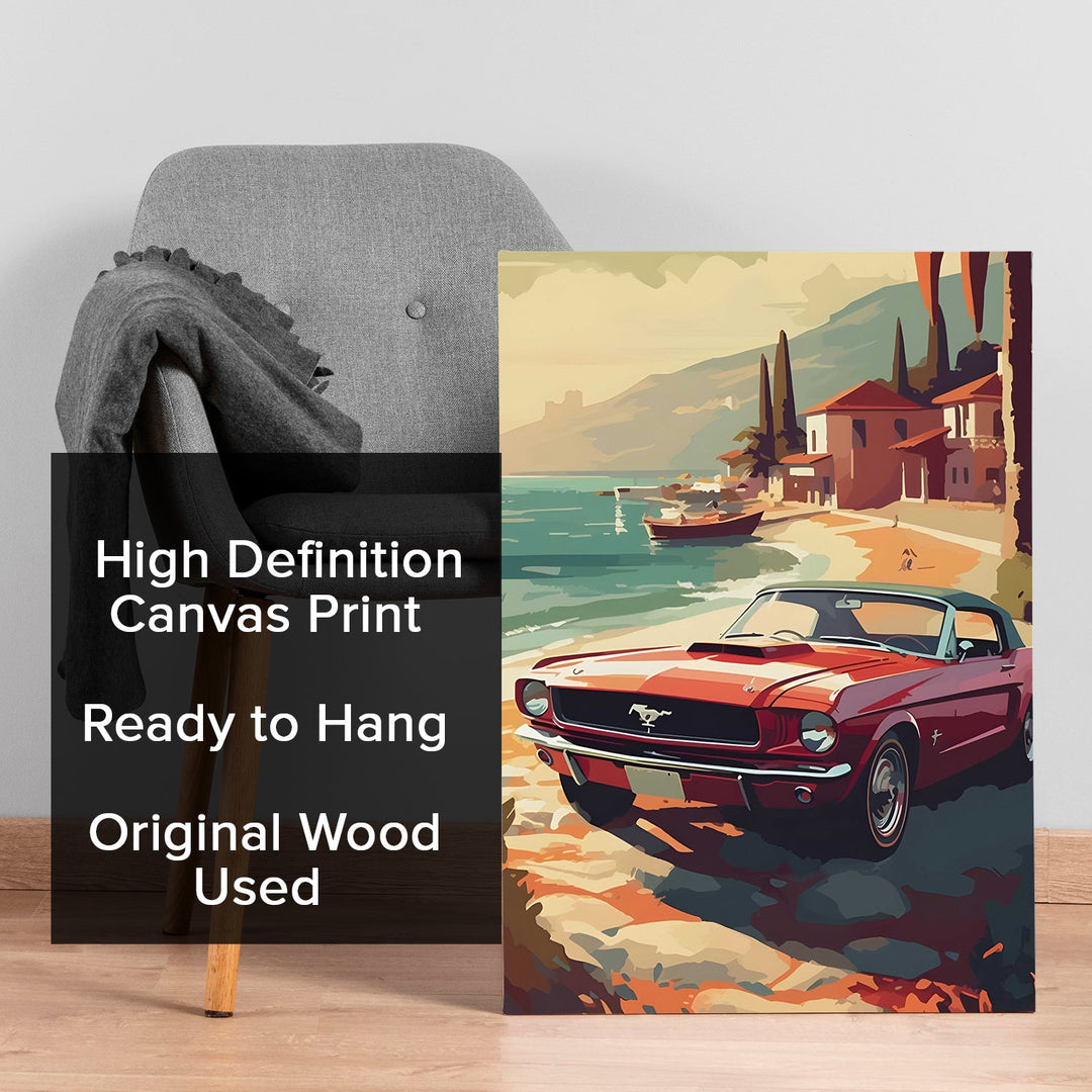 The Coastal Drive Wall Art Painting, HD Canvas Print, Framed, Ready to Hang. (POMWA213)