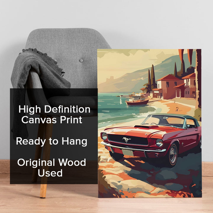 The Coastal Drive Wall Art Painting, HD Canvas Print, Framed, Ready to Hang. (POMWA213)