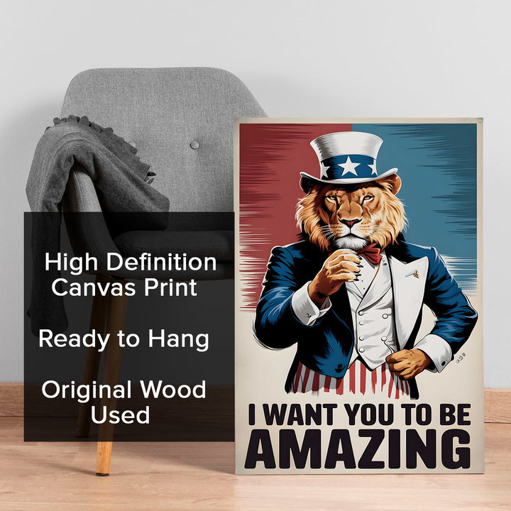 Fearless Pursuit Wall Art Painting, HD Canvas Print, Framed, Ready to Hang. (POMWA110)
