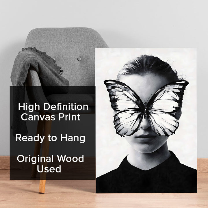 Butterfly Vision Wall Art Painting, HD Canvas Print, Framed, Ready to Hang. (ABMWA137)