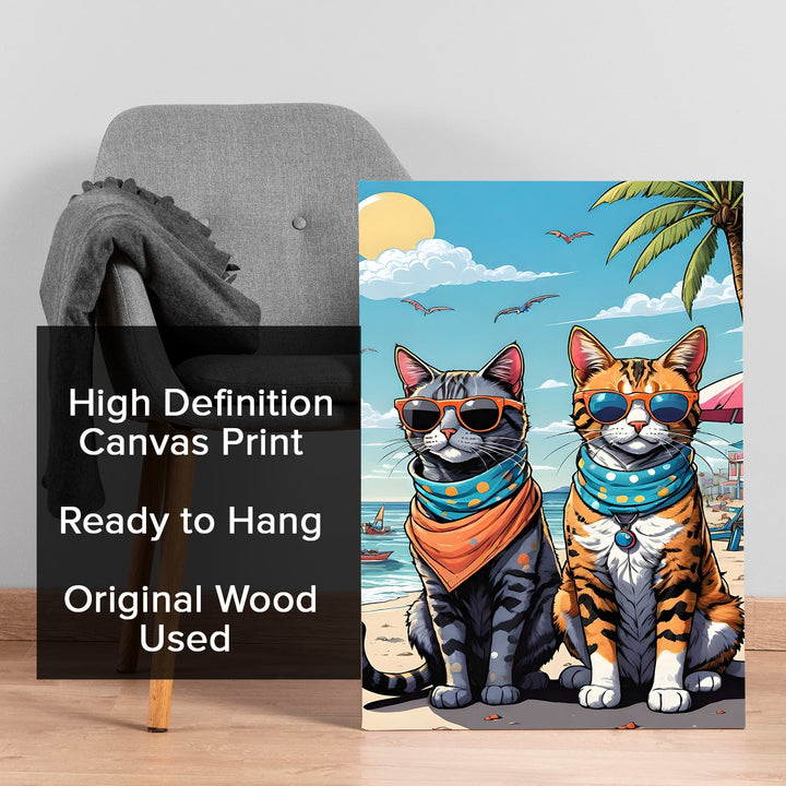 Meowjito Vibes Wall Art Painting, HD Canvas Print, Framed, Ready to Hang. (POMWA294)