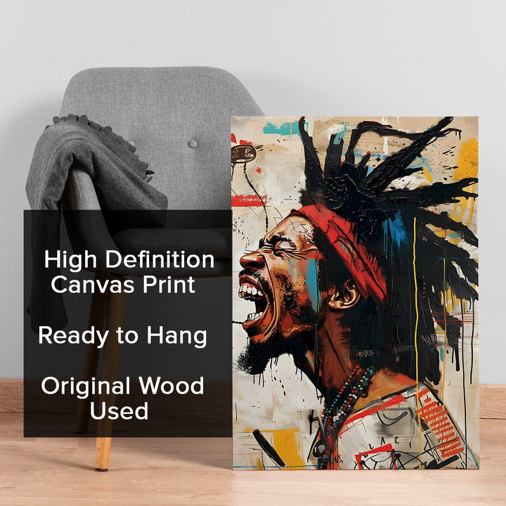 Soul in Motion – Afro Expressionist Portrait Wall Art, HD Canvas Print, Framed, Ready to Hang. (POMWA338)