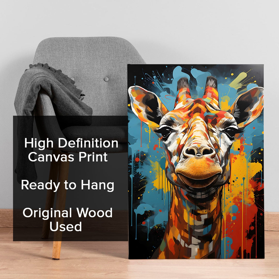 Splashes of Safari Wall Art Painting, HD Canvas Print, Framed, Ready to Hang. (POMWA256)