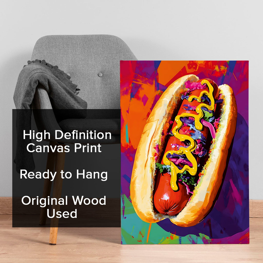 Mustard Mayhem Wall Art Painting, HD Canvas Print, Framed, Ready to Hang. (POMWA270)