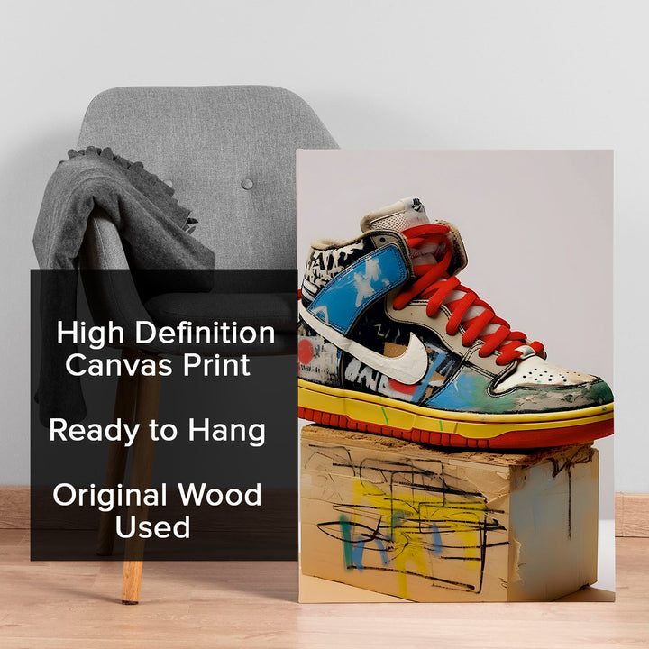 Urban Sole – Graffiti Style Sneaker Wall Art, HD Canvas Print, Framed, Ready to Hang. (POMWA336)