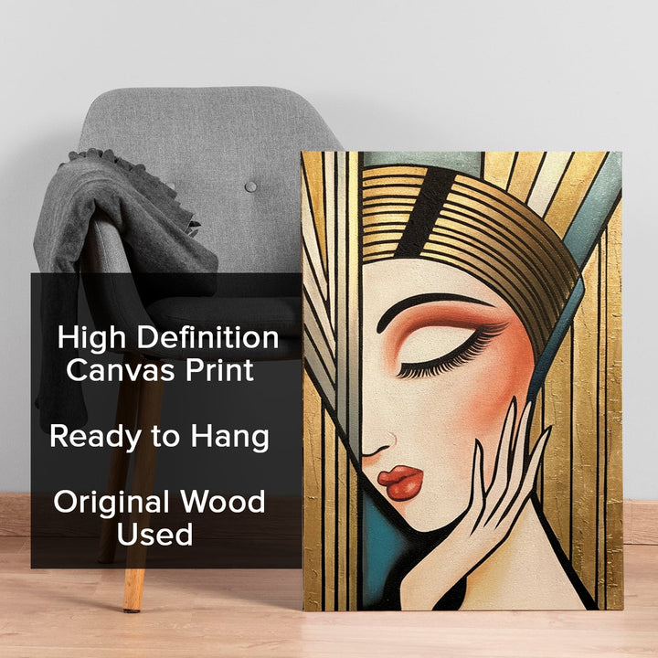 Gilded Serenity Wall Art Painting, HD Canvas Print, Framed, Ready to Hang. (ABMWA77)