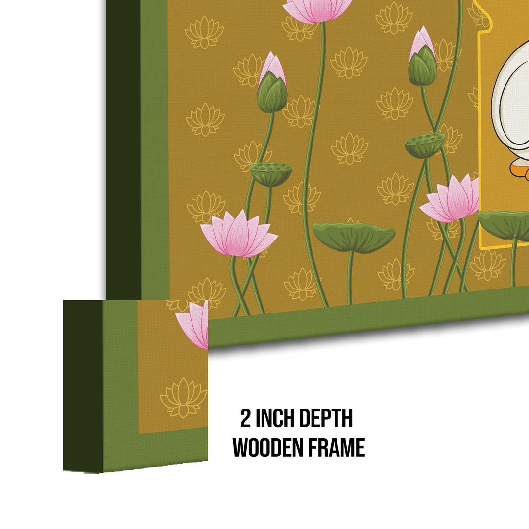 Indian Traditional Pichwai Wall Art Canvas Painting for Home Decor (PICHWA14)