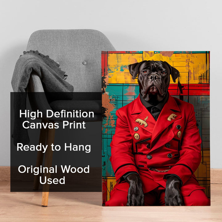 The Canine Commander Wall Art Painting, HD Canvas Print, Framed, Ready to Hang. (POMWA121)
