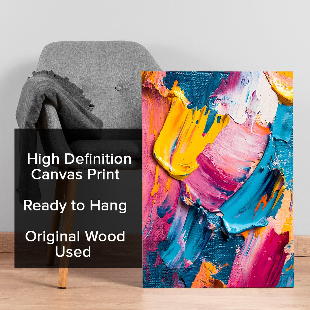 Energetic Strokes Wall Art Painting, HD Canvas Print, Framed, Ready to Hang. (ABMWA80)
