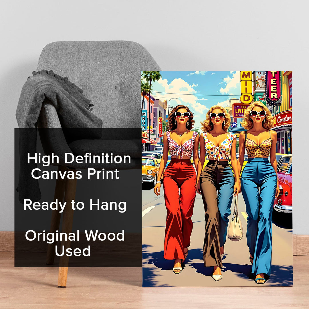 Mid-Century Queens Wall Art Painting, HD Canvas Print, Framed, Ready to Hang. (POMWA240)