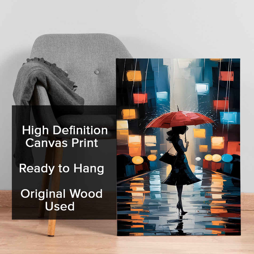 Neon Drizzle Wall Art Painting, HD Canvas Print, Framed, Ready to Hang. (AMWA39)