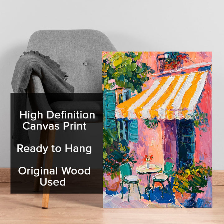 Vibrant Patio Escape Wall Art Painting, HD Canvas Print, Framed, Ready to Hang. (POMWA60)