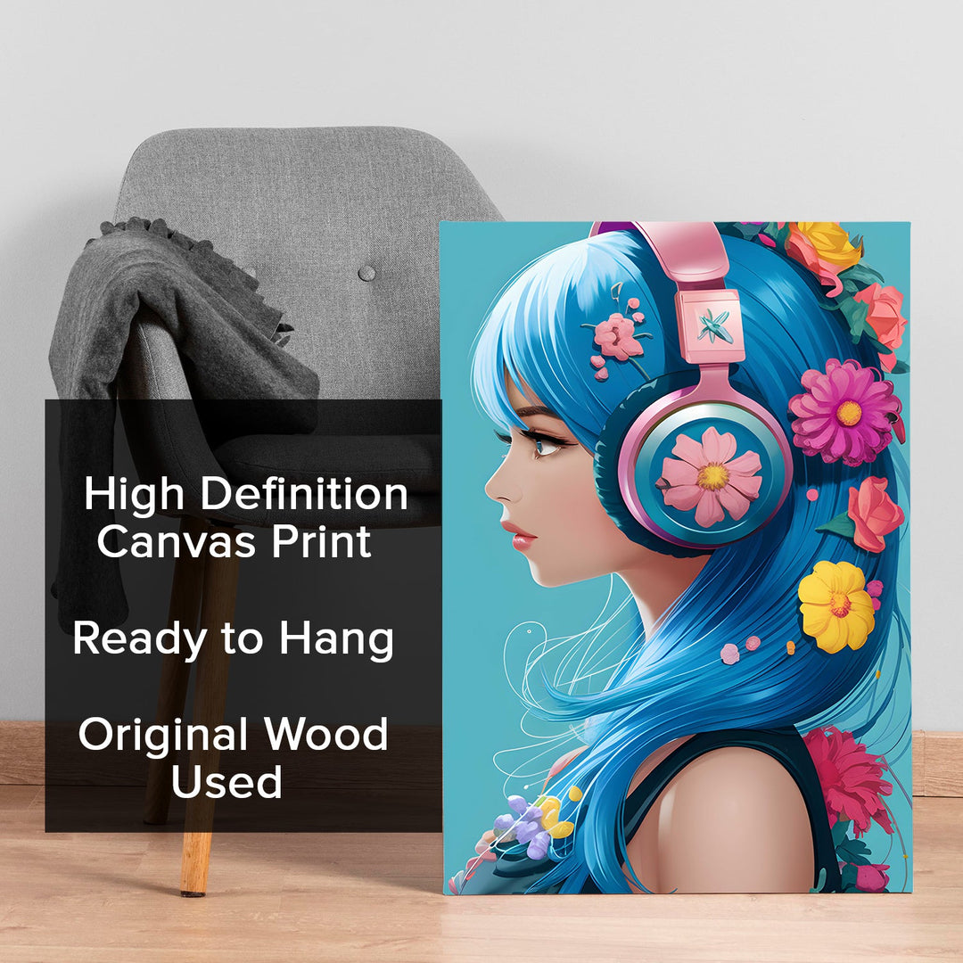 Floral Beats Wall Art Painting, HD Canvas Print, Framed, Ready to Hang. (POMWA182)