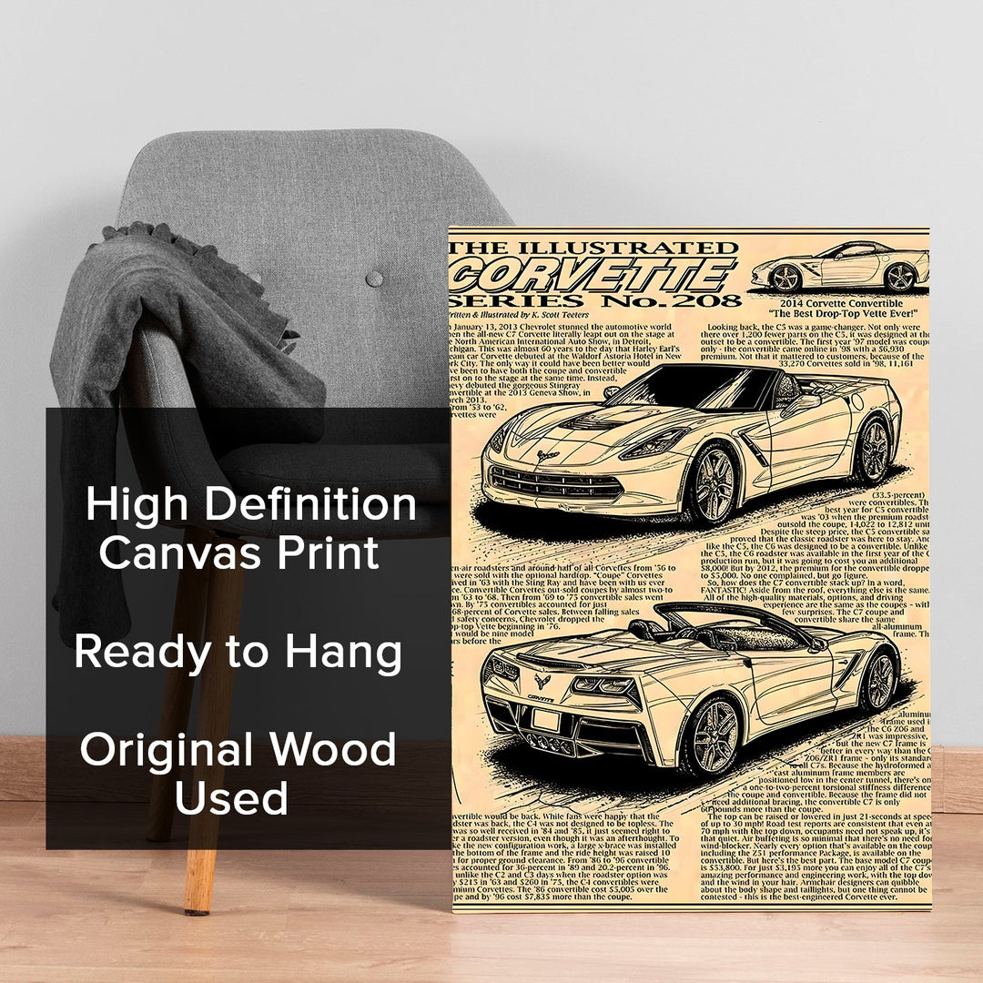 Muscle Car Paper Wall Art Painting, HD Canvas Print, Framed, Ready to Hang. (POMWA227)