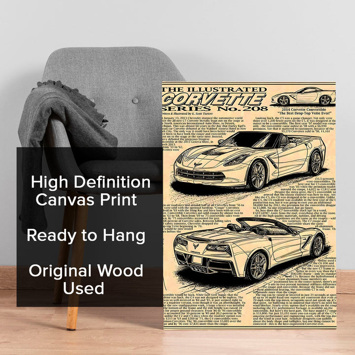 Muscle Car Paper Wall Art Painting, HD Canvas Print, Framed, Ready to Hang. (POMWA227)