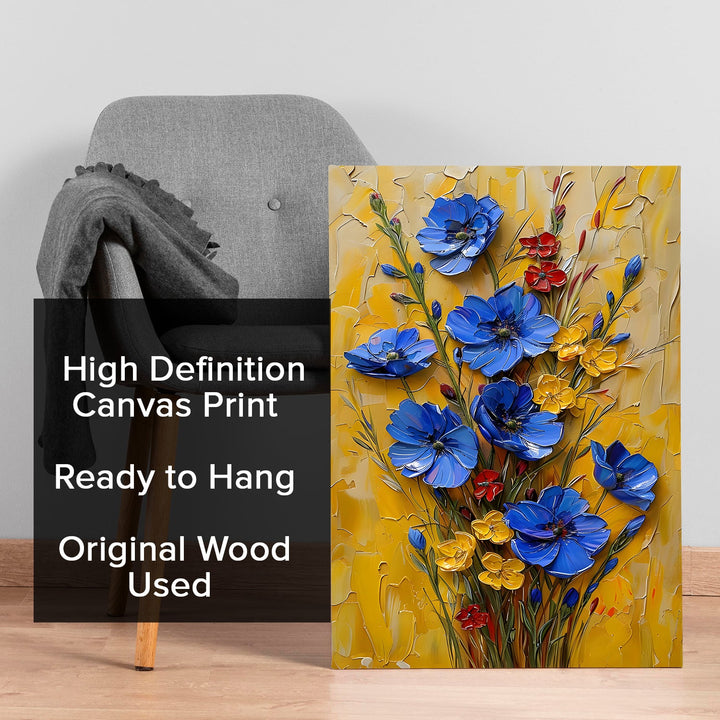 Dancing Petals Wall Art Painting, HD Canvas Print, Framed, Ready to Hang. (FLMWA75)
