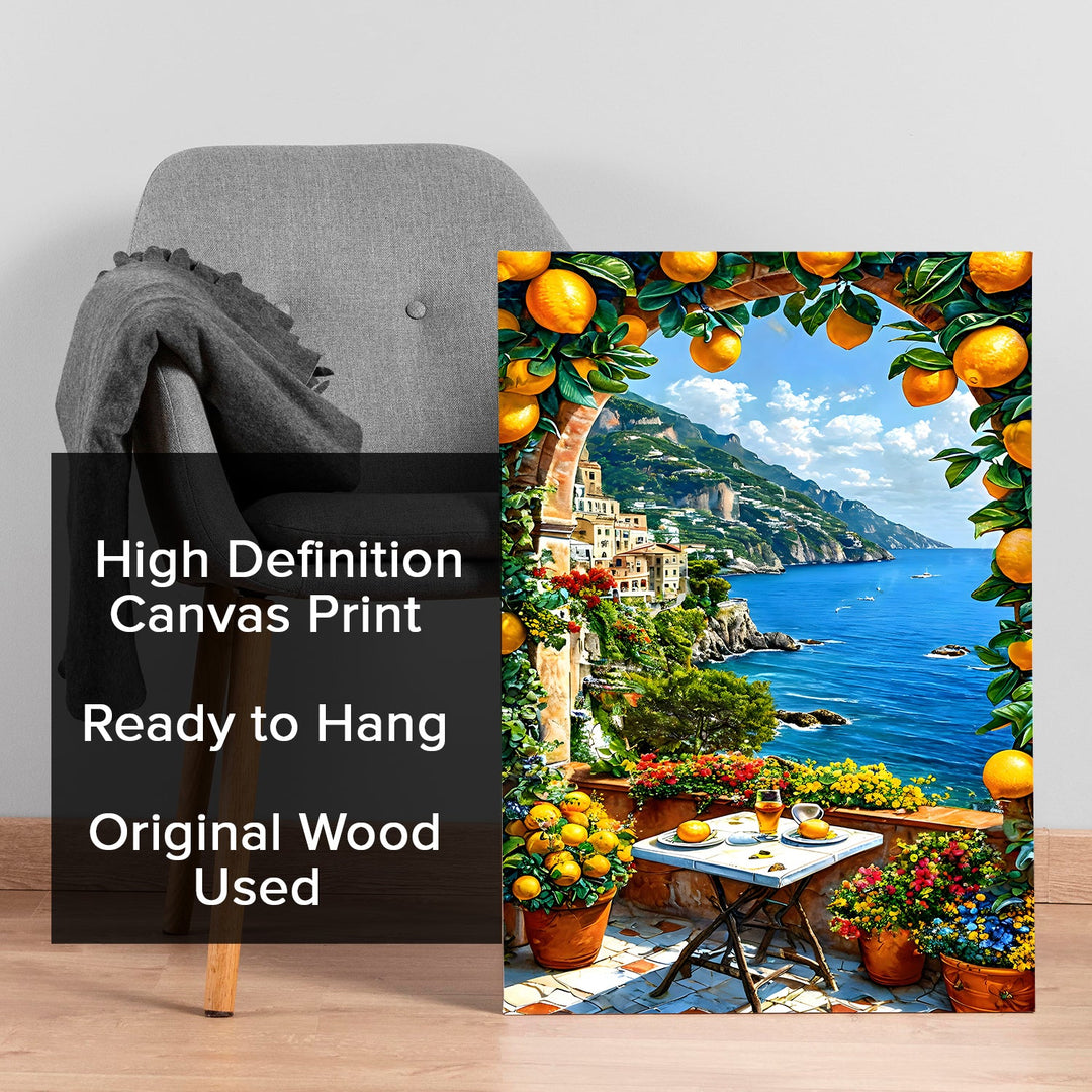 Amalfi Dreamscape Wall Art Painting, HD Canvas Print, Framed, Ready to Hang. (AMWA54)